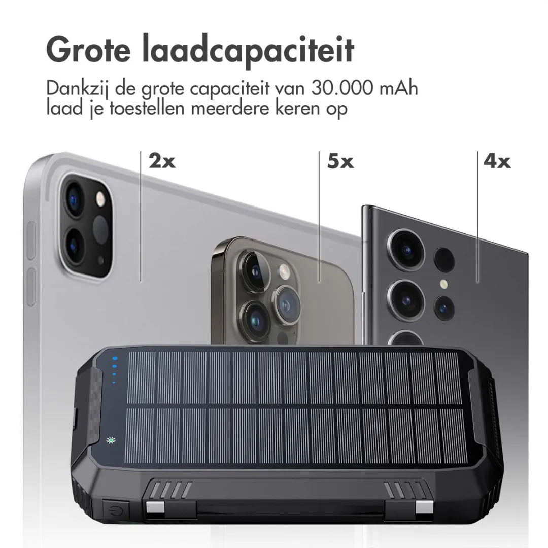 Imoshion SH00058911 Solar Powerbank 30.000mAh - Zwart