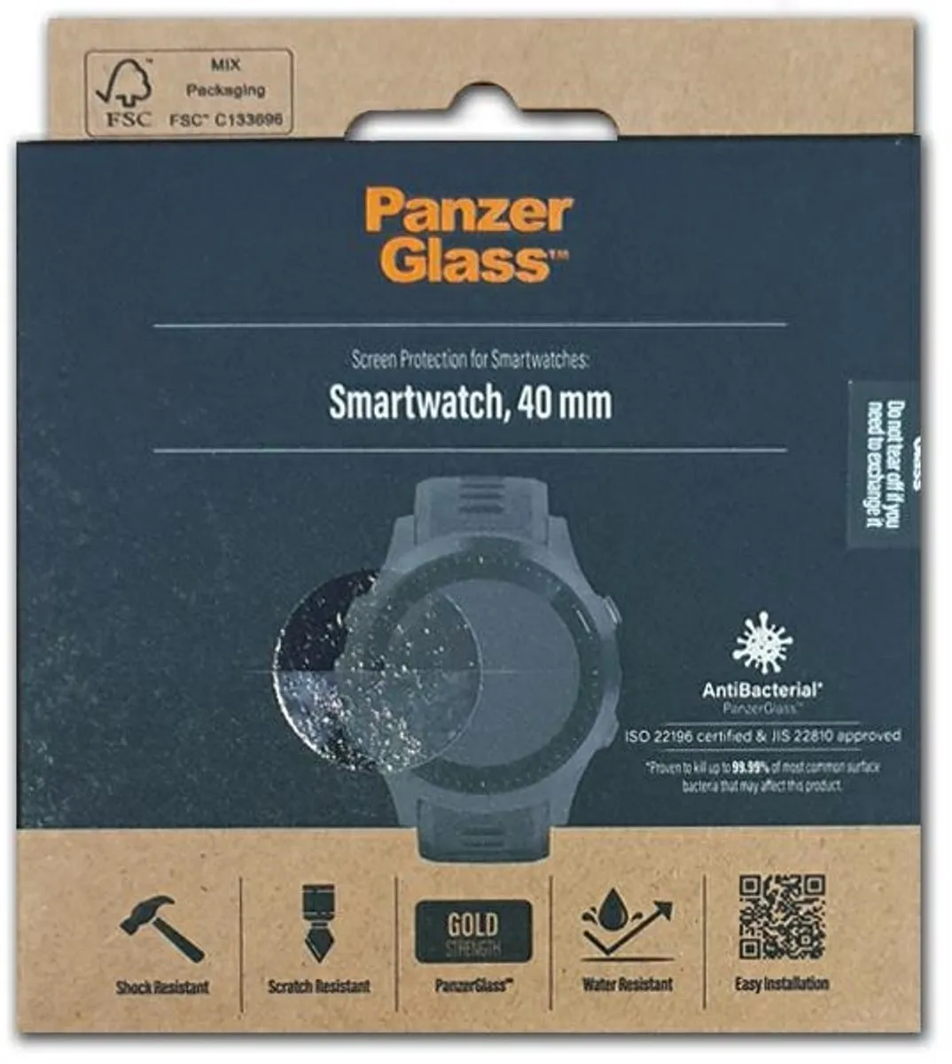 PanzerGlass Gehard Glas Smartwatch 40mm - Transparant - afbeelding 4 van 4
