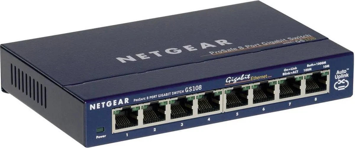 Netgear GS108 Unmanaged Switch 8 Poorten - 1Gbps