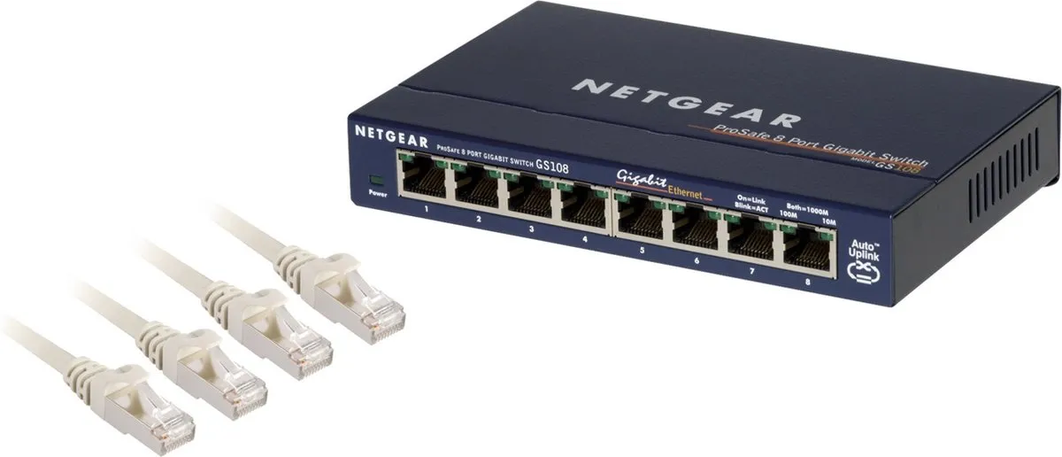 Netgear GS108 Unmanaged Switch 8 Poorten - 1Gbps
