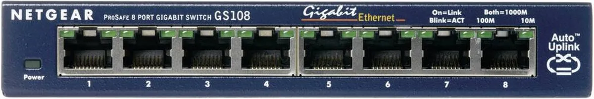 Netgear GS108 Unmanaged Switch 8 Poorten - 1Gbps