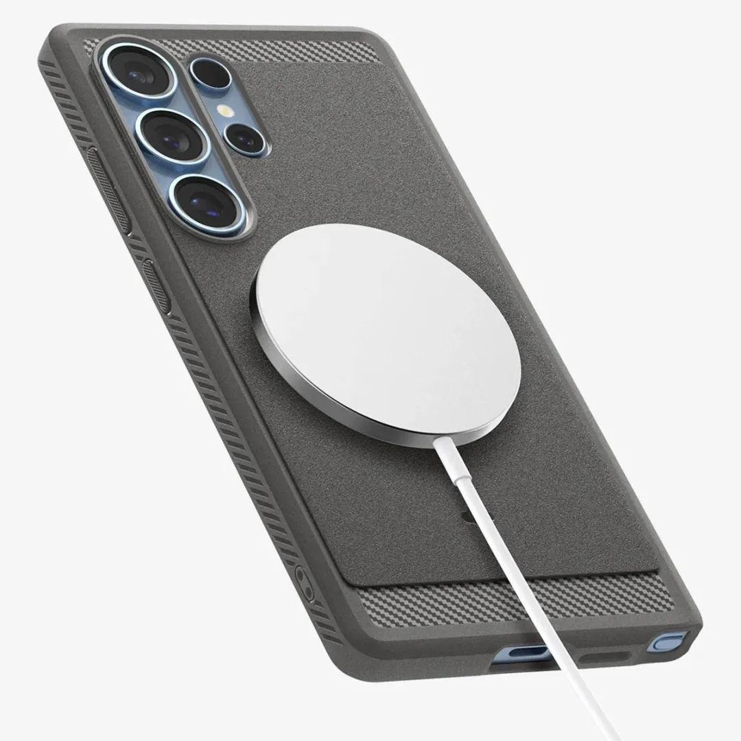 Spigen Rugged Armor ACS08952 Backcover - MagSafe - Samsung Galaxy S25 Ultra - Grijs