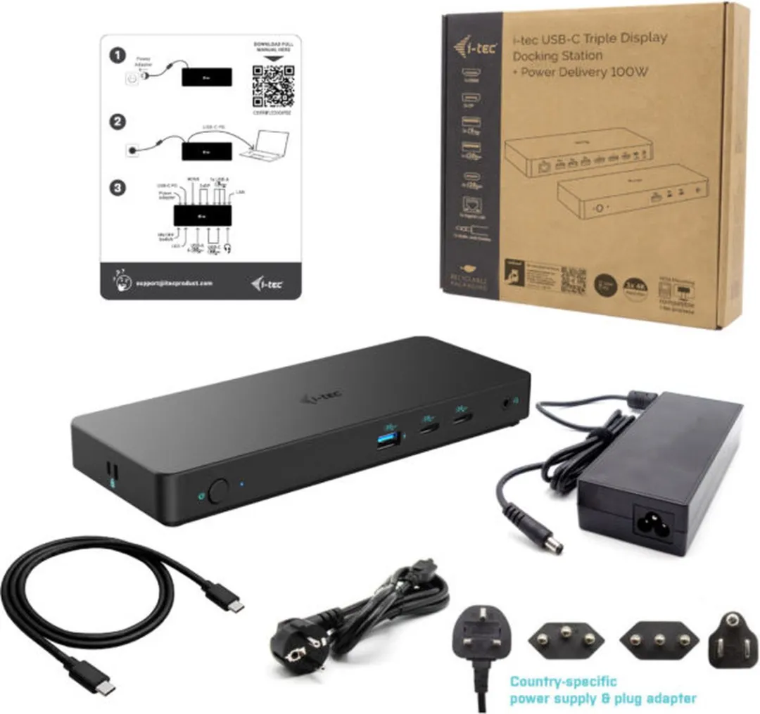 I-tec C31TRIPLEDOCKPDPRO2IT Laptopdock - USB 3.2 Gen 1 - Zwart - afbeelding 6 van 6