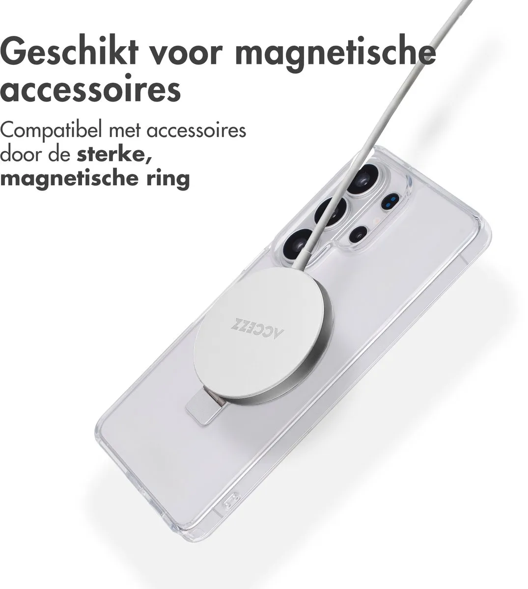 Accezz Hoesje Samsung Galaxy S26 Ultra Magnetische Ring - Transparant