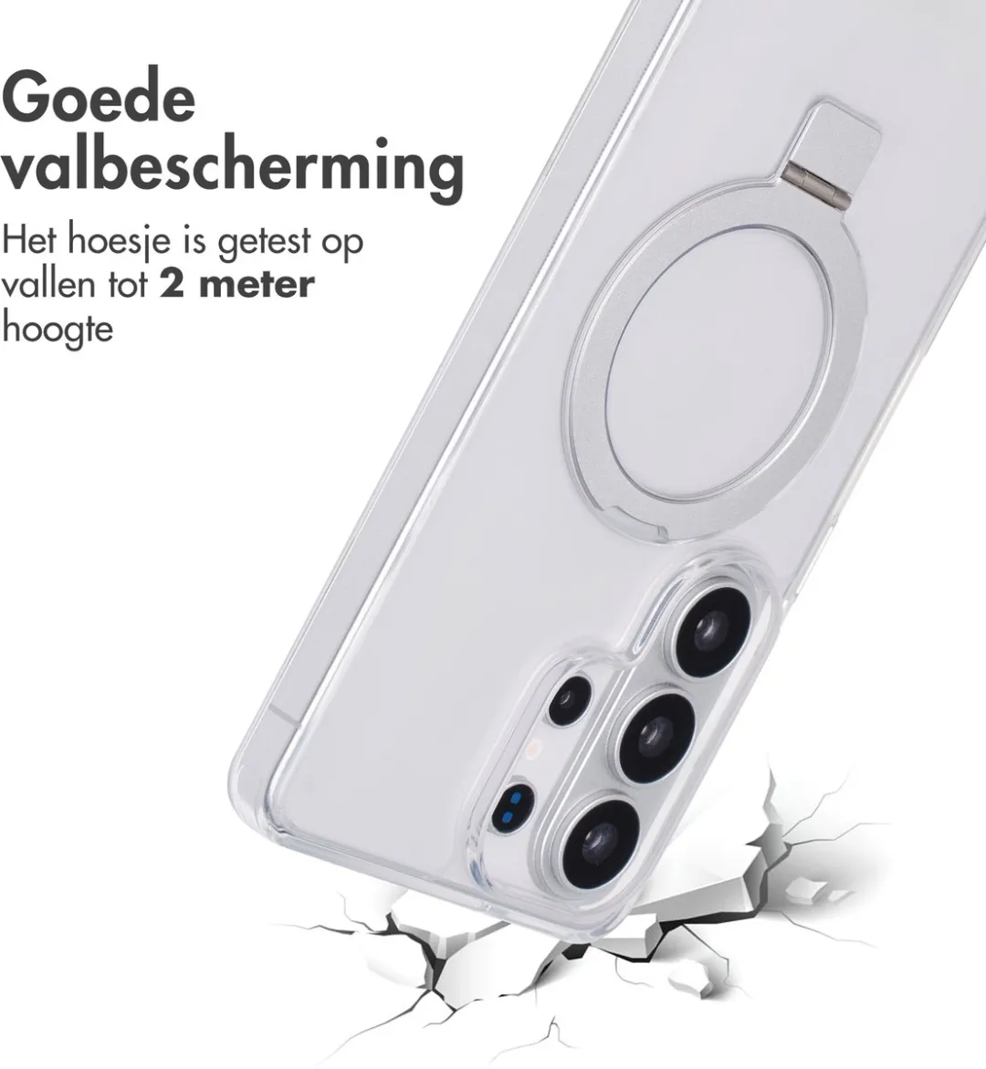 Accezz Hoesje Samsung Galaxy S26 Ultra Magnetische Ring - Transparant