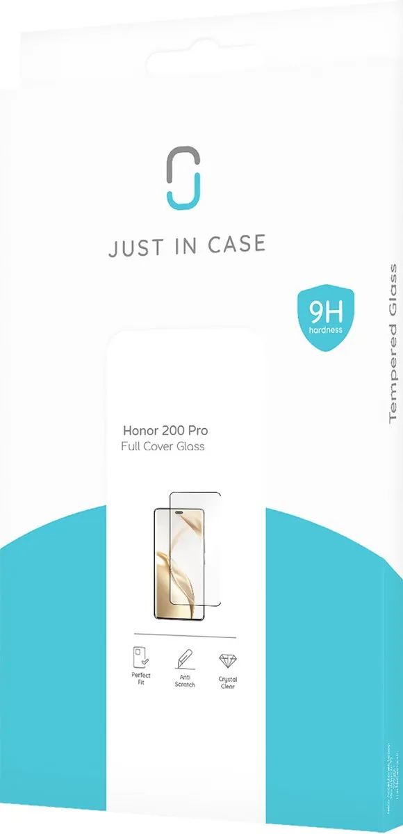Just in Case Screenprotector Honor 200 Pro - Full Cover Gehard Glas