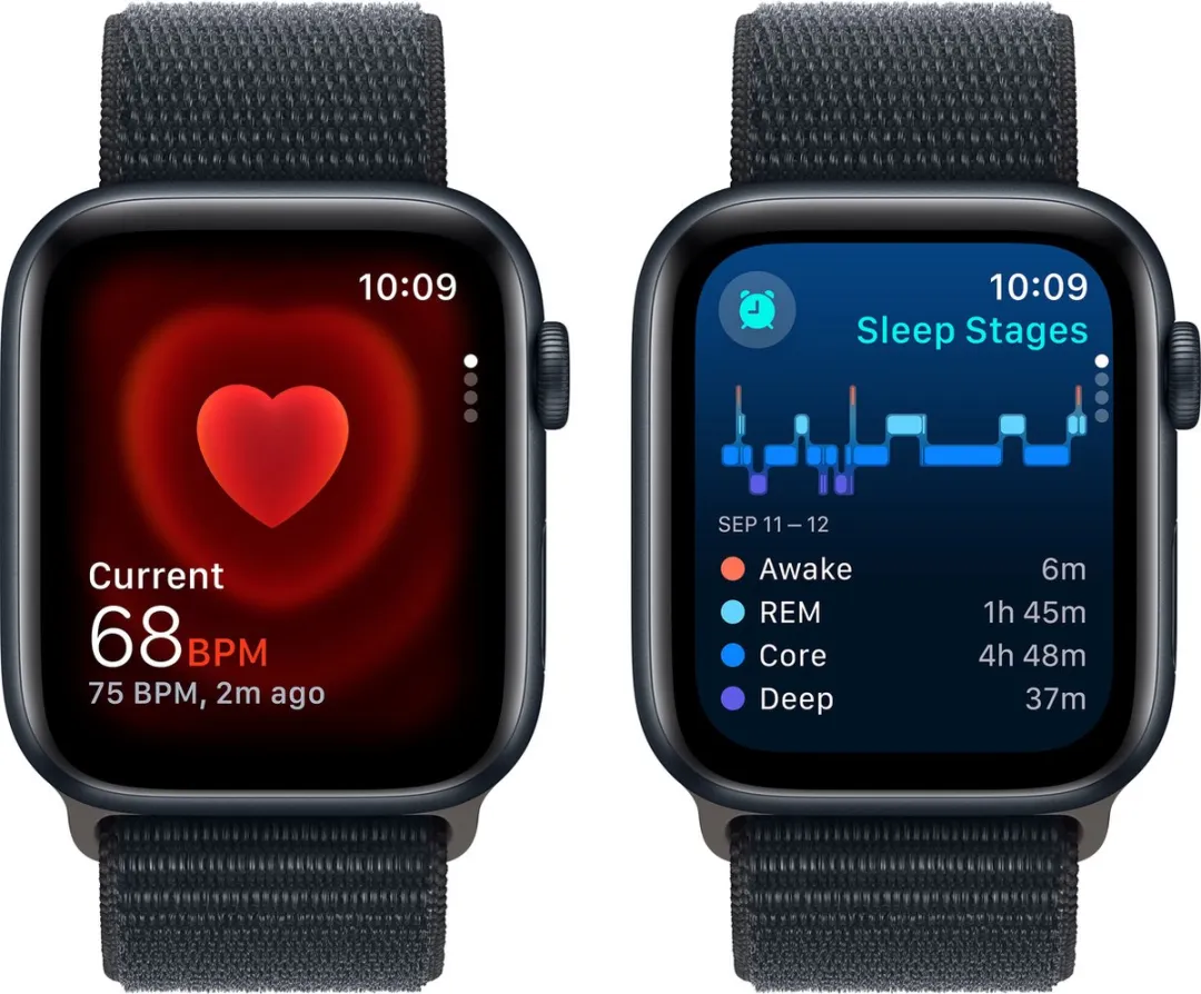 Apple Watch SE 44mm - Midnight Aluminium - Sport Loop - Zwart