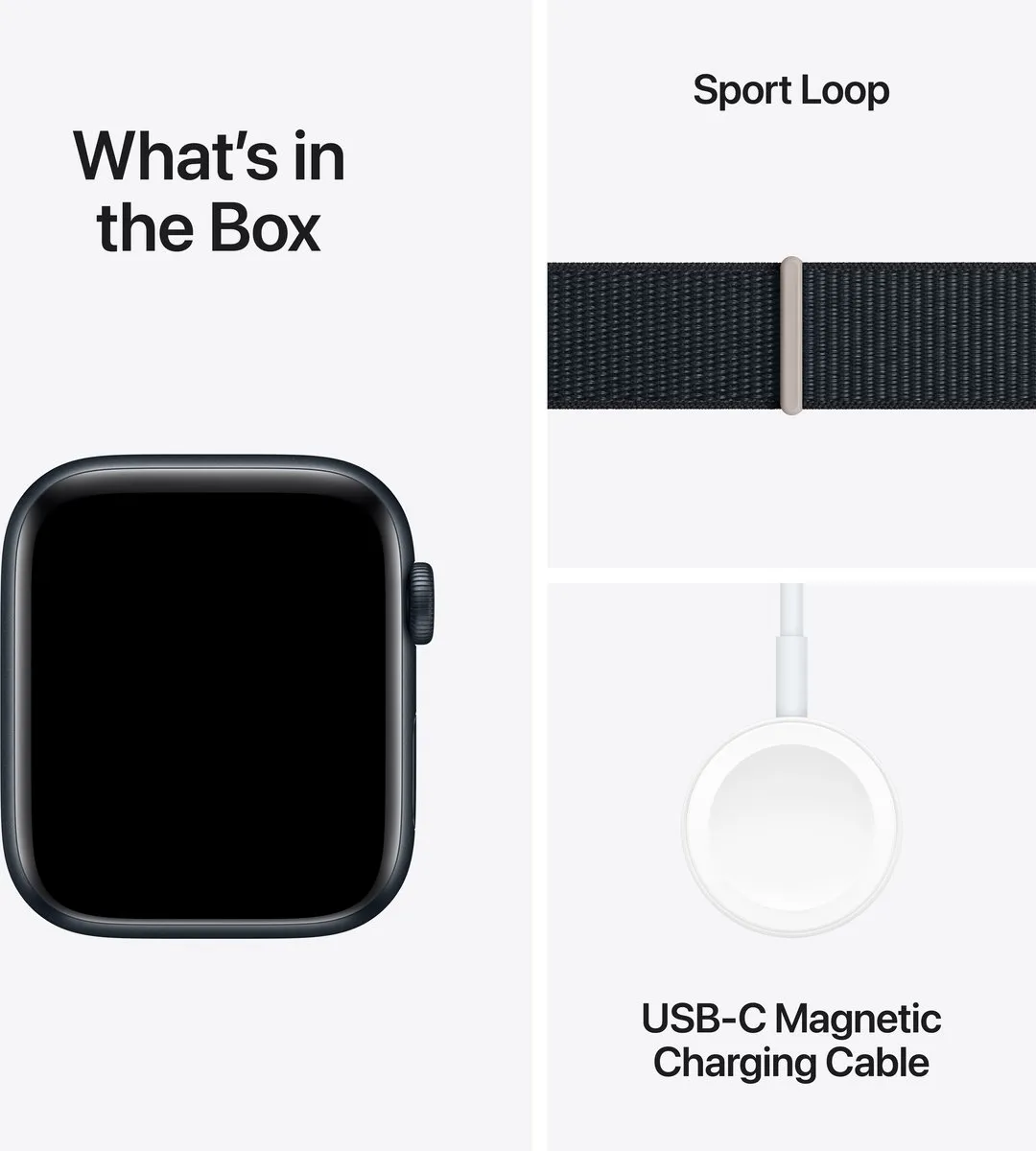 Apple Watch SE 44mm - Midnight Aluminium - Sport Loop - Zwart