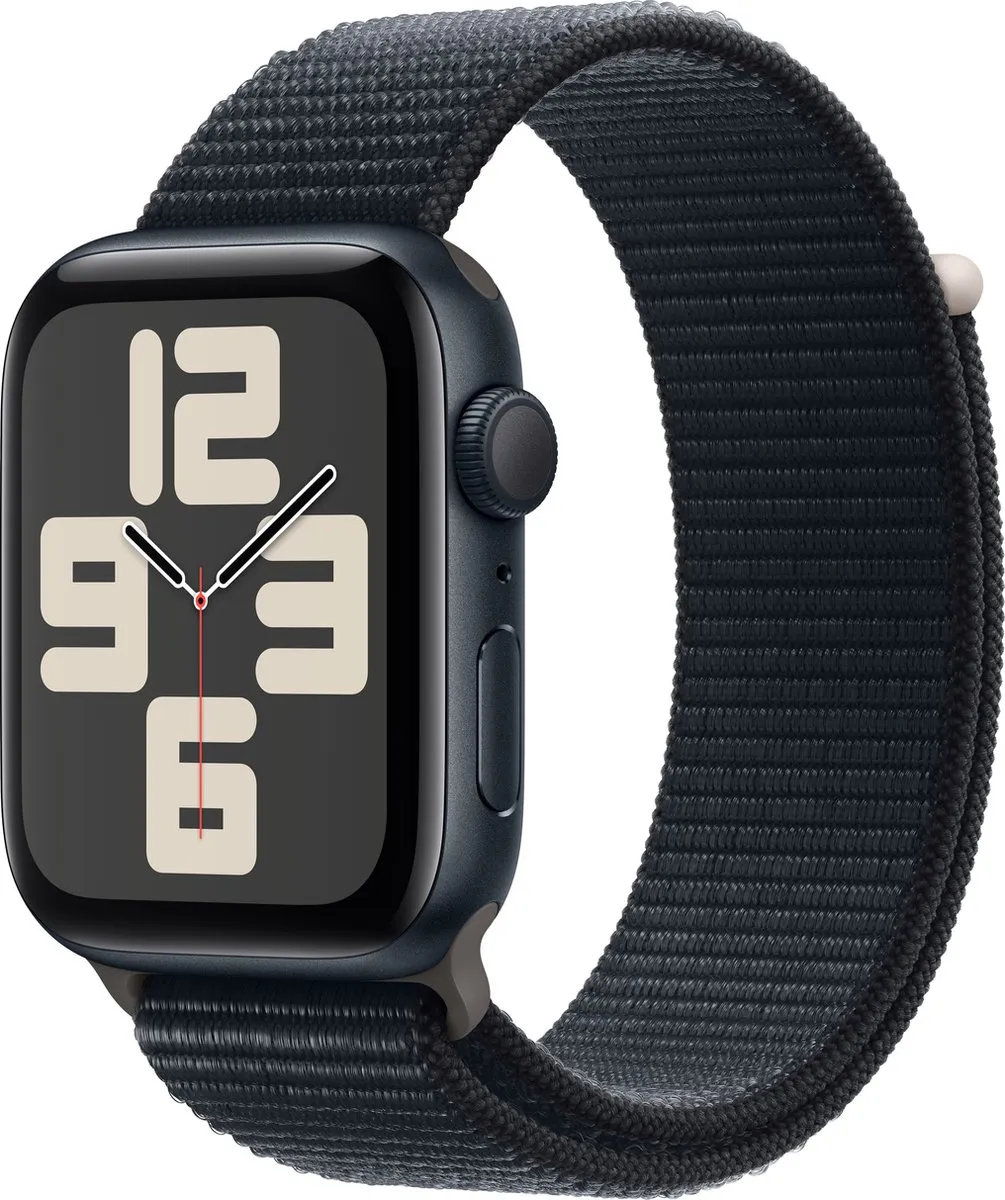 Apple Watch SE 44mm - Midnight Aluminium - Sport Loop - Zwart