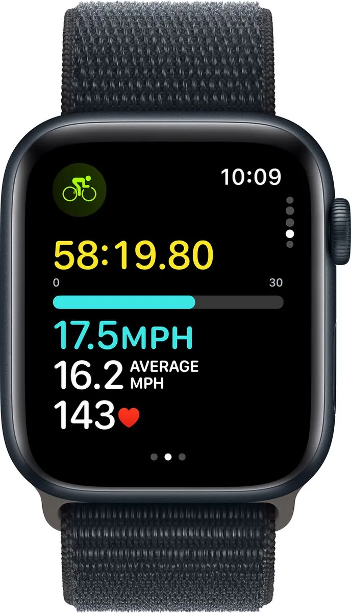 Apple Watch SE 44mm - Midnight Aluminium - Sport Loop - Zwart