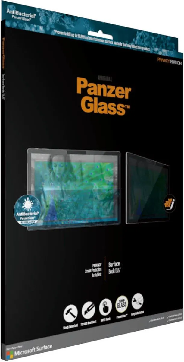 PanzerGlass 558796 Privacy Screenprotector - Microsoft Surface Book 3 13.5" - Zwart