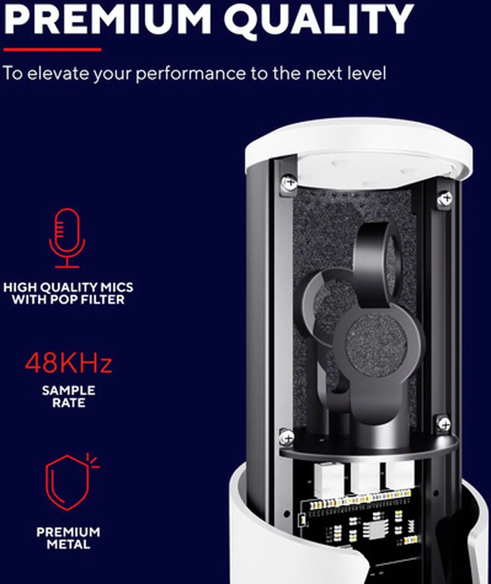 Trust GXT 258W Fyru USB Streaming Microfoon - Wit