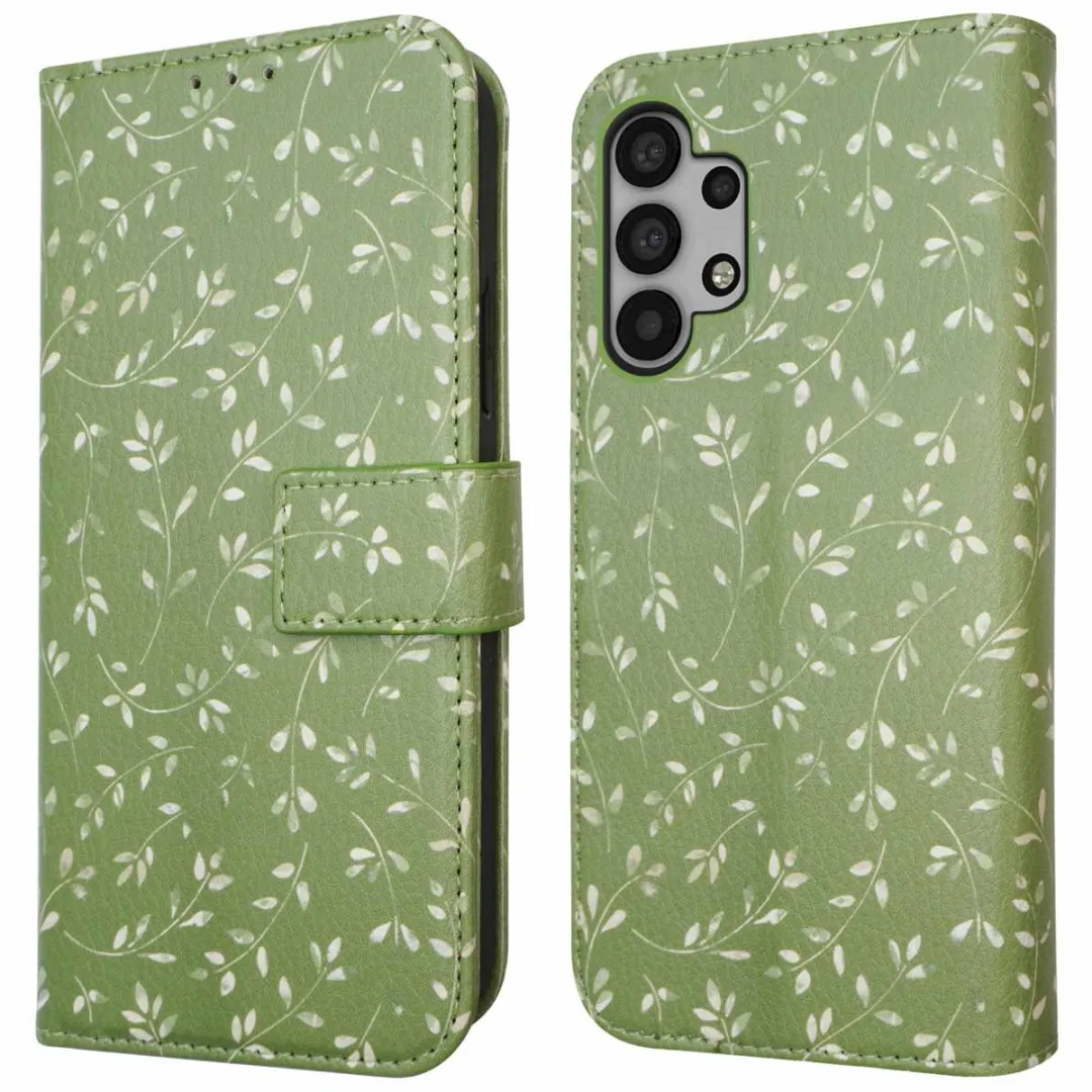 Imoshion Galaxy A32 5G Hoesje Green Flowers - 3 Pasjes