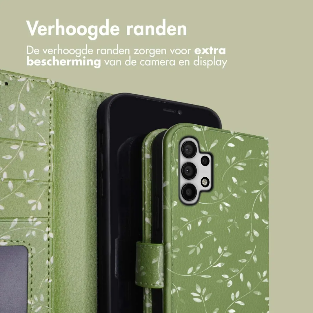 Imoshion Galaxy A32 5G Hoesje Green Flowers - 3 Pasjes