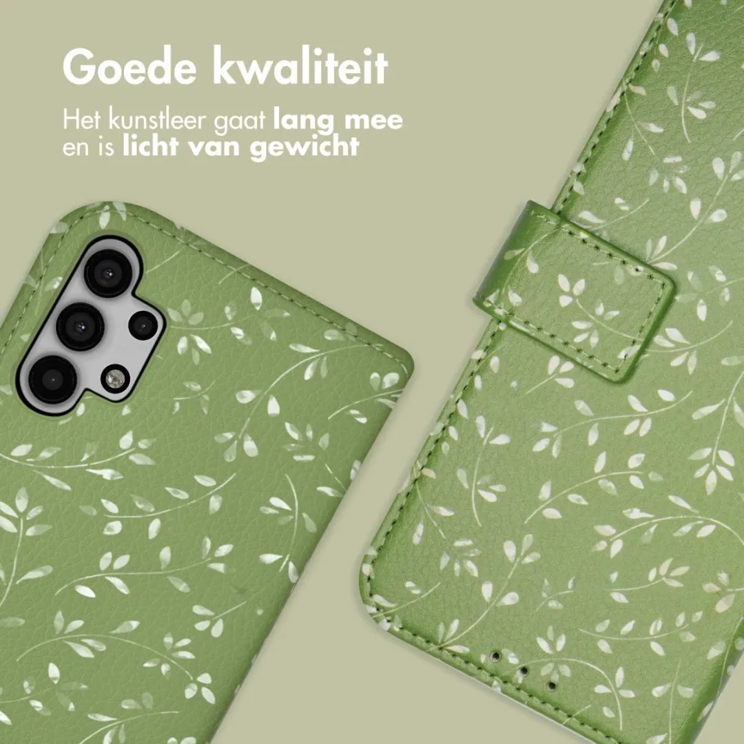 Imoshion Galaxy A32 5G Hoesje Green Flowers - 3 Pasjes