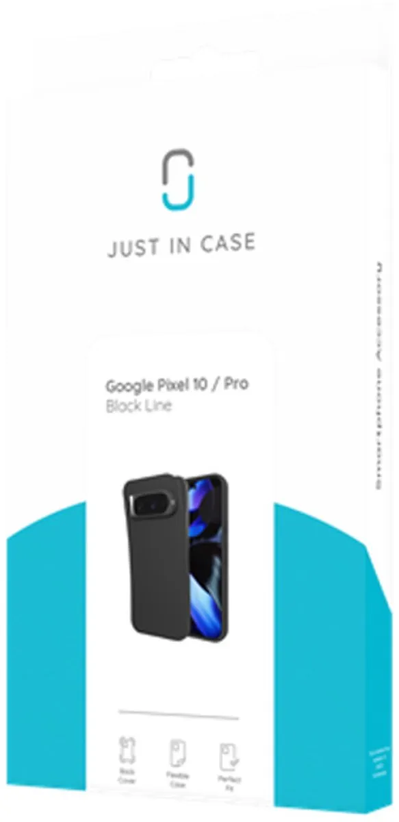 Just in Case Google Pixel 10/10 Pro Siliconen Hoesje - Zwart