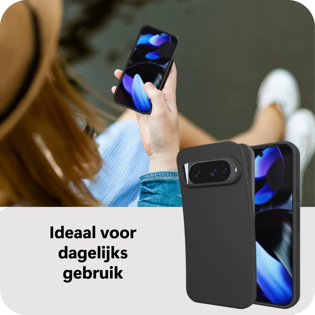 Just in Case Google Pixel 10/10 Pro Siliconen Hoesje - Zwart