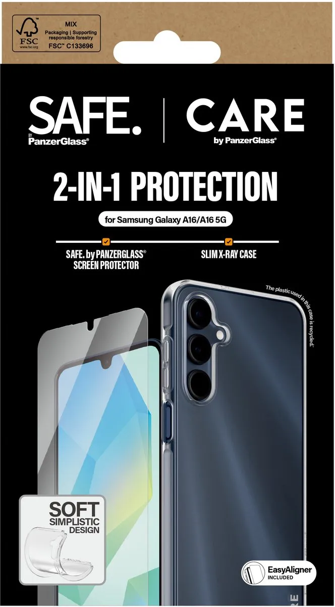 PanzerGlass X-Ray CARE TPU Hoes - Samsung Galaxy A16 - Zwart