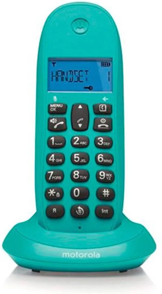 Motorola C1001 Telefoon - 1 Handset - 300mAh - Turquoise