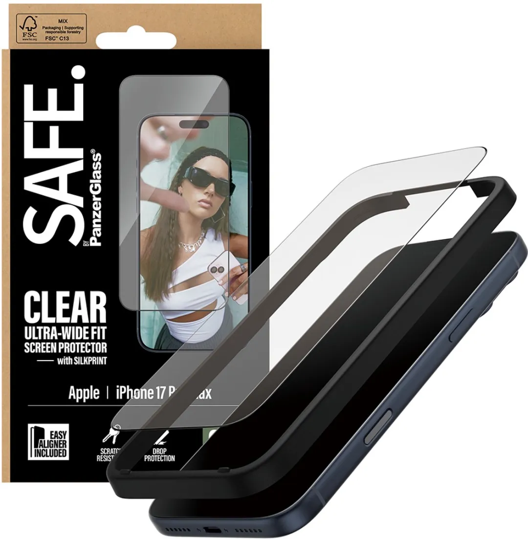 PanzerGlass SAFE. iPhone 17 Pro Max Schermbeschermer - Doorzichtig - Black Frame