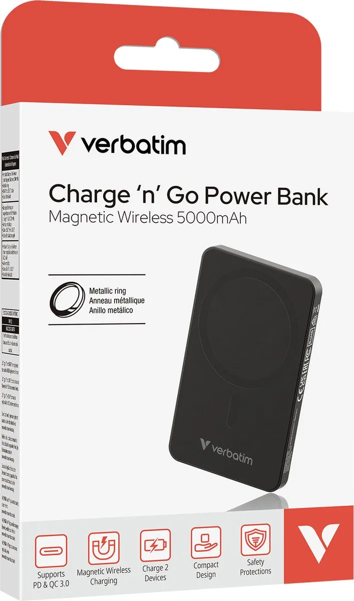 Verbatim Charge 'n' Go Essentials Powerbank 5000mAh - Zwart