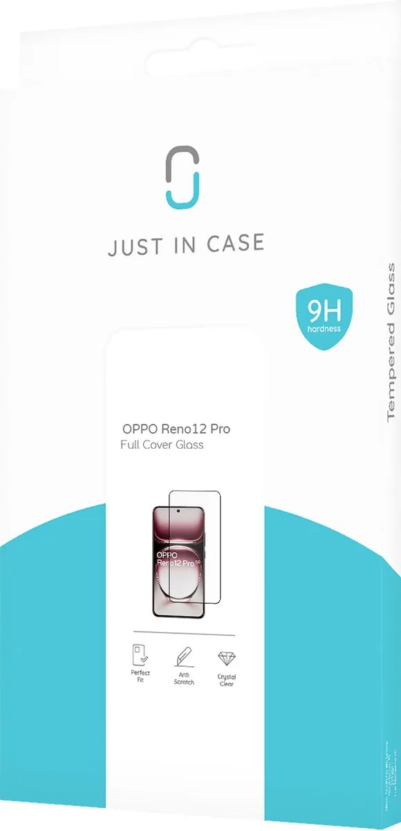 Just in Case Screenprotector OPPO Reno12 Pro - Full Cover Glas - afbeelding 6 van 6