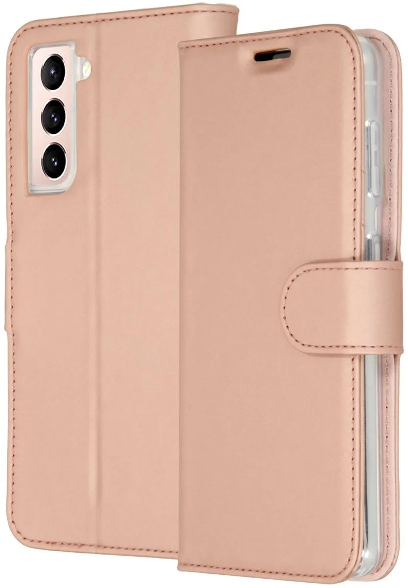 Accezz Hoesje Samsung Galaxy S21 Plus Rosé Goud - 3 Pasjes