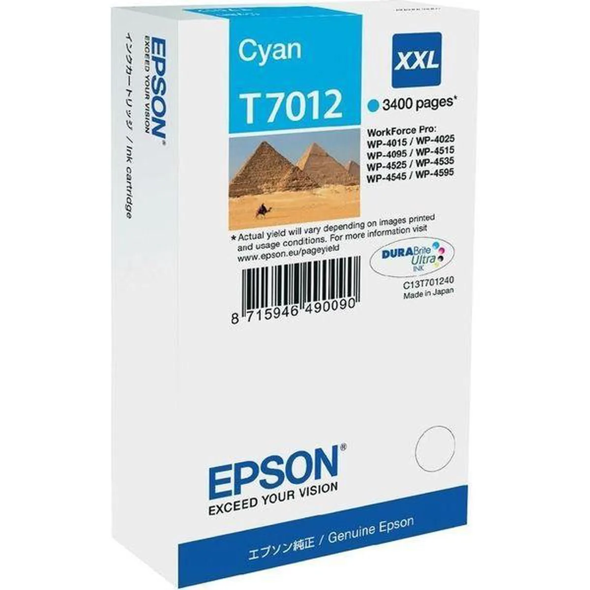 Epson T7012XXL Inktcartridge - Cyaan - 3400 pagina's