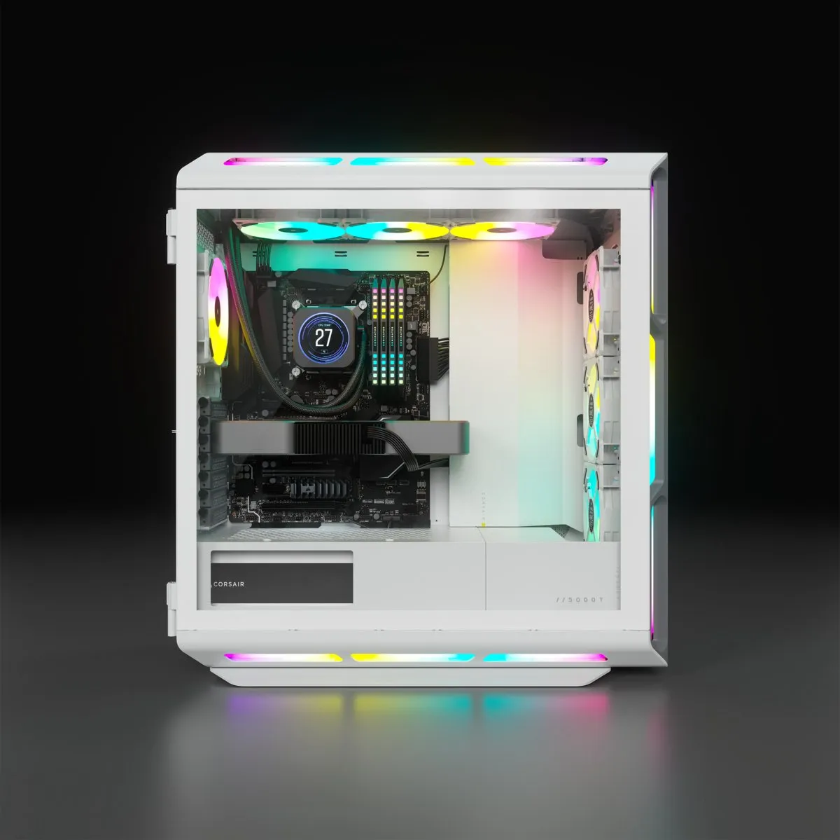 Corsair iCUE 5000T RGB Wandkast - 6 Bays - Wit