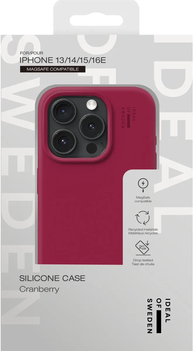 iDeal of Sweden iPhone 16 Silicone Case MagSafe Cranberry - afbeelding 3 van 6