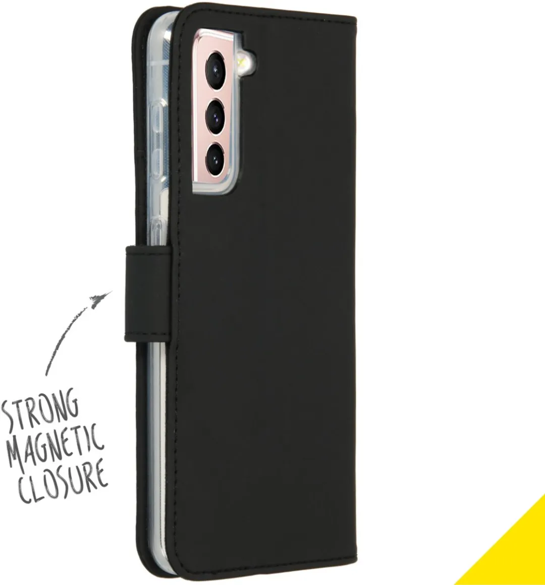 Accezz Hoesje Samsung Galaxy S21 Plus - Wallet Softcase - 3 Pasjes - Zwart
