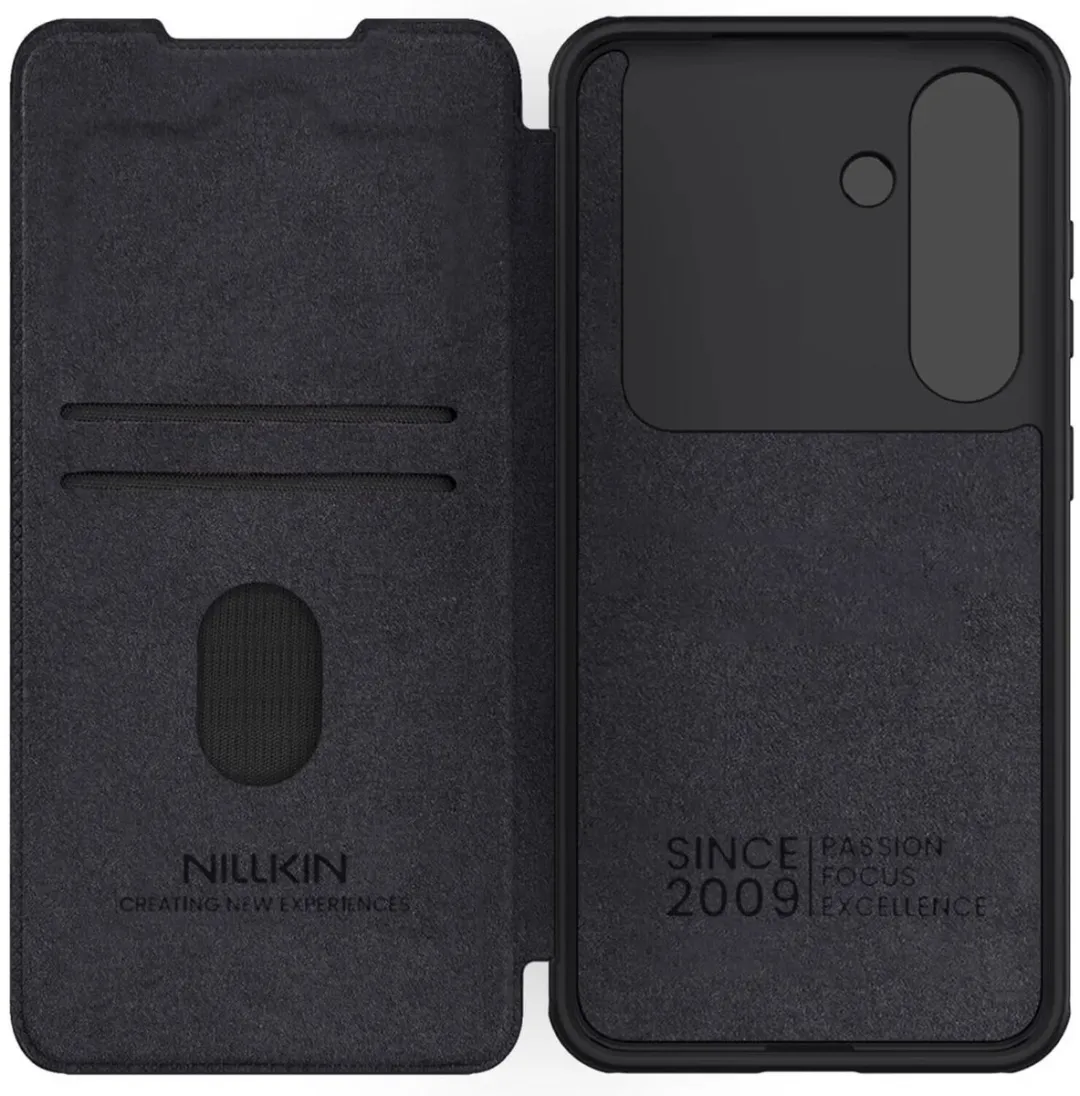 Nillkin Qin Pro Hoesje Samsung Galaxy S25 Plus - 2 Pasjes - Zwart - afbeelding 5 van 6