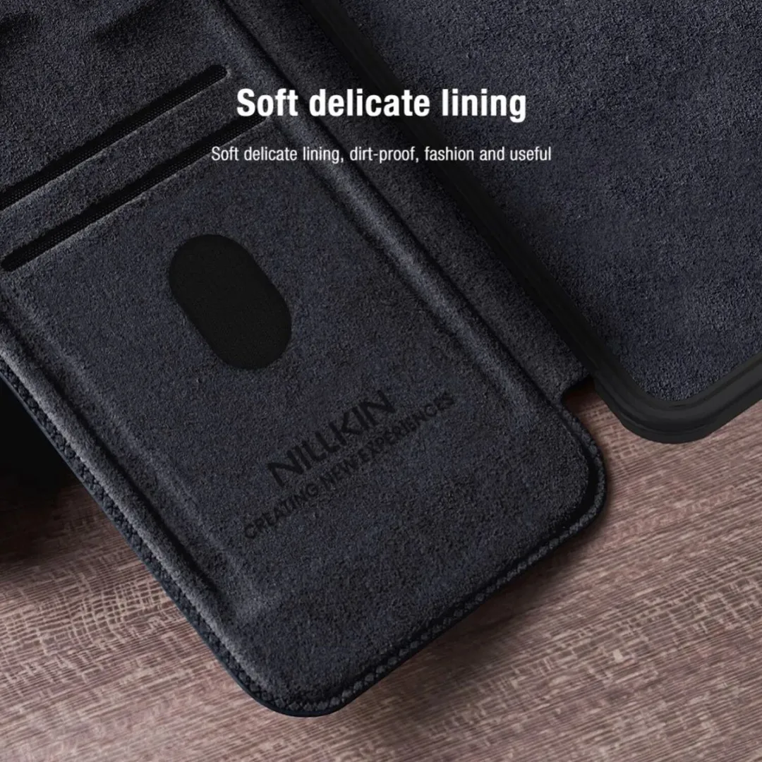 Nillkin Qin Pro Hoesje Samsung Galaxy S25 Plus - 2 Pasjes - Zwart - afbeelding 3 van 6