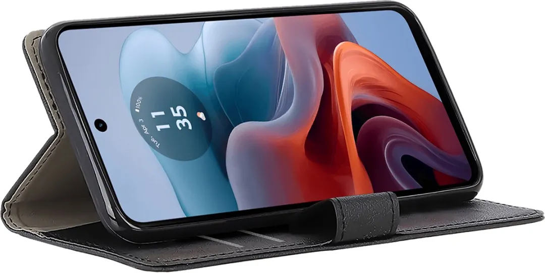 Just in Case Moto G34 Bookcase Classic Hoesje - 2 Pasjes - Zwart