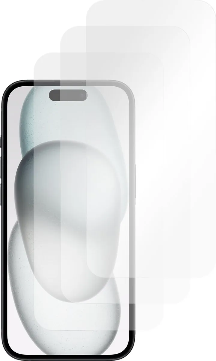 Just in Case Tempered Glas iPhone 15 - 3 Stuks