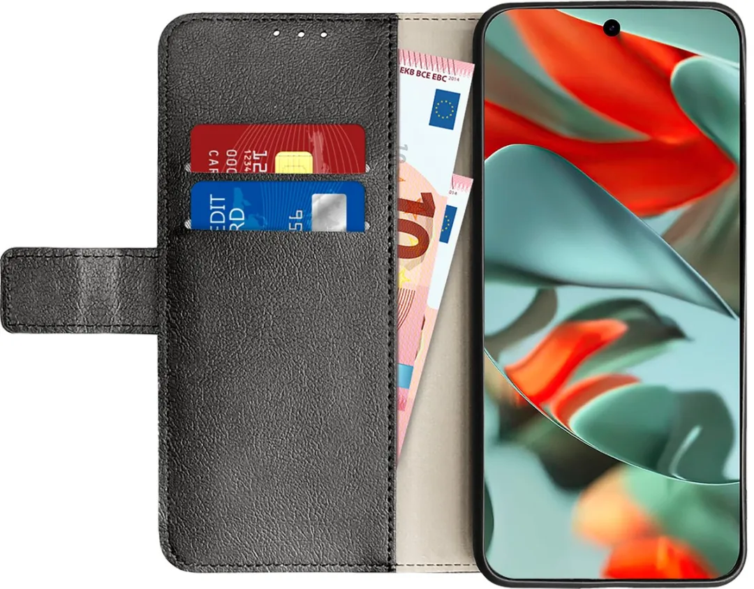 Just in Case Bookcase Classic Hoesje Google Pixel 9 Pro XL - 2 Pasjes - Zwart
