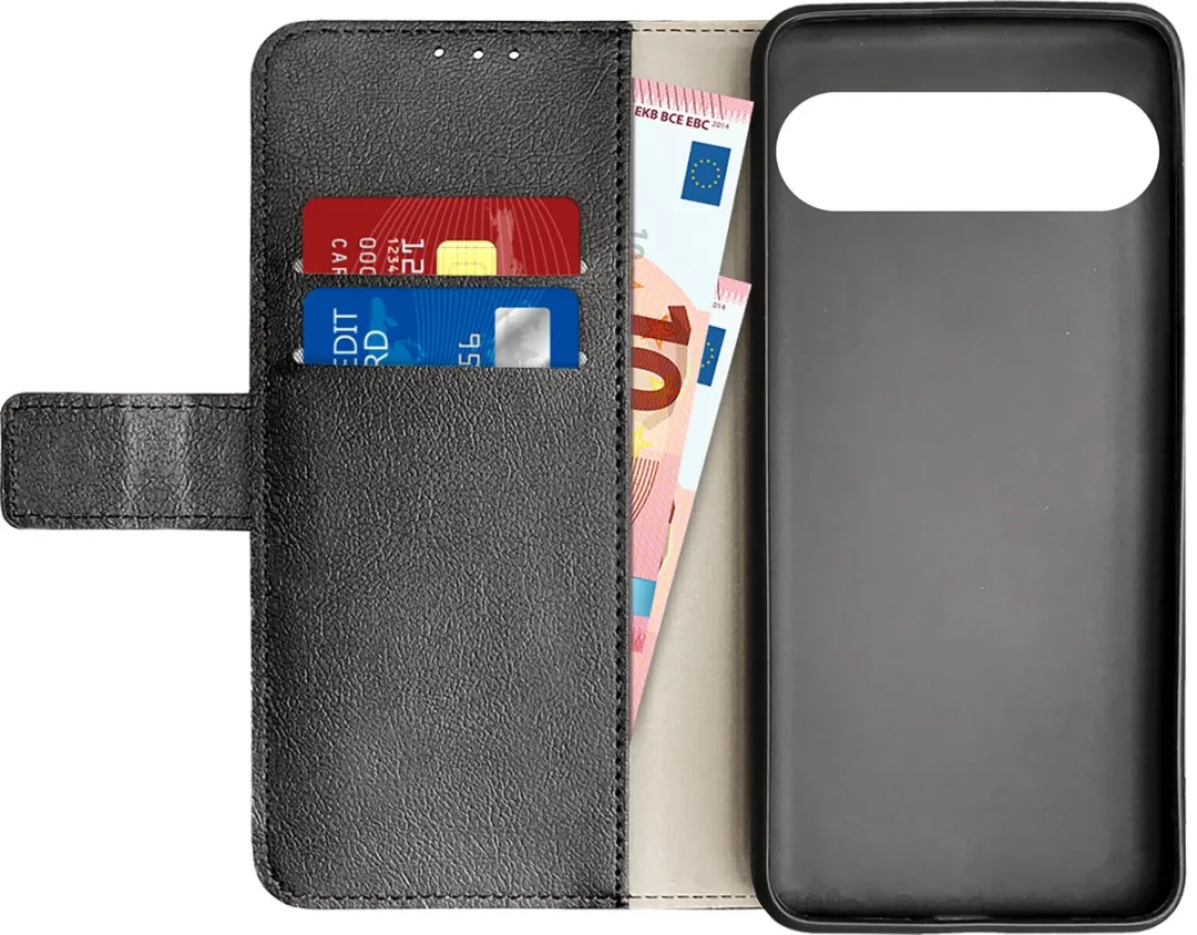 Just in Case Bookcase Classic Hoesje Google Pixel 9 Pro XL - 2 Pasjes - Zwart - afbeelding 6 van 6