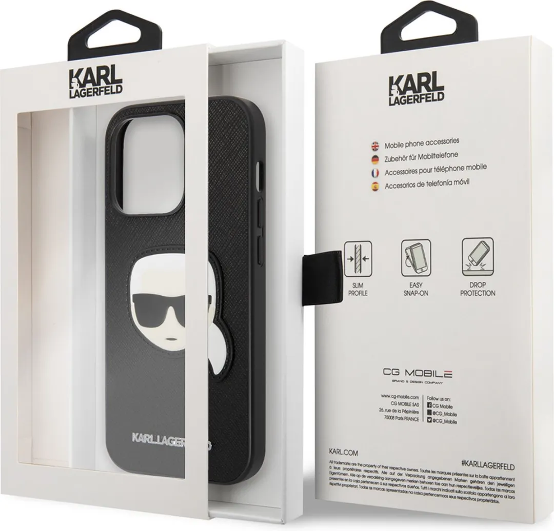 Karl Lagerfeld iPhone 14 Pro Max Hoesje - Effen Zwart