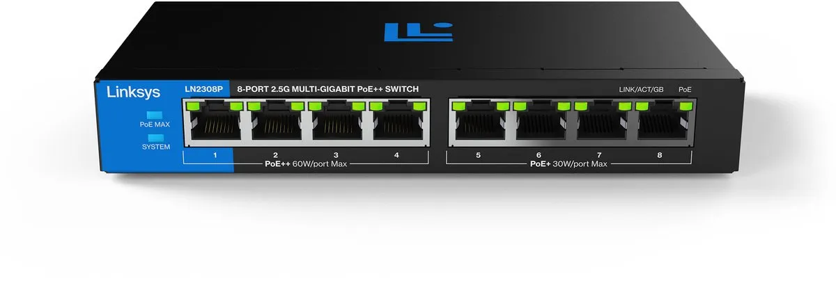 Linksys LN2308P Unmanaged Netwerk Switch 8 PoE++
