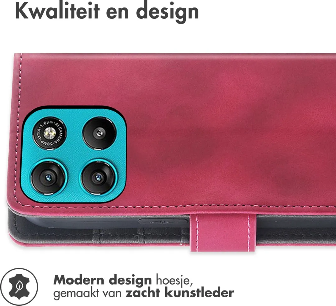 Imoshion Hoesje Motorola Moto G77 Bookcase Rood - 3 Pasjes