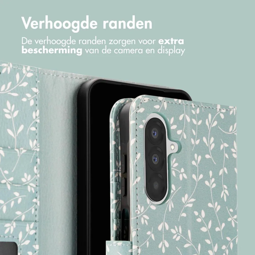 Imoshion Samsung Galaxy A26 Hoesje Smoke Green Flowers - 3 Pasjes