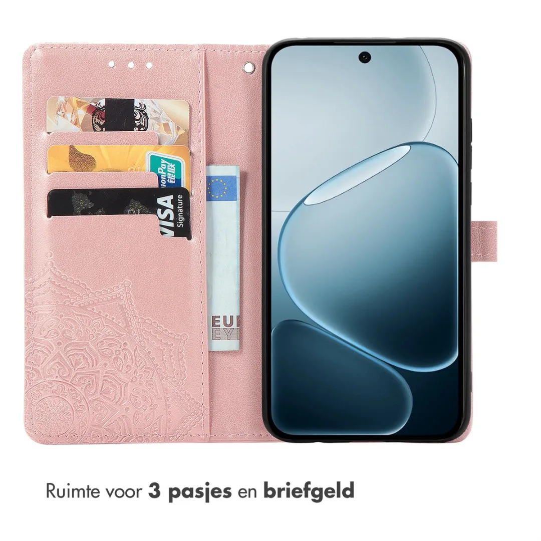 imoshion Hoesje Oppo A6X 5G - Mandala Bookcase - Rosé goud