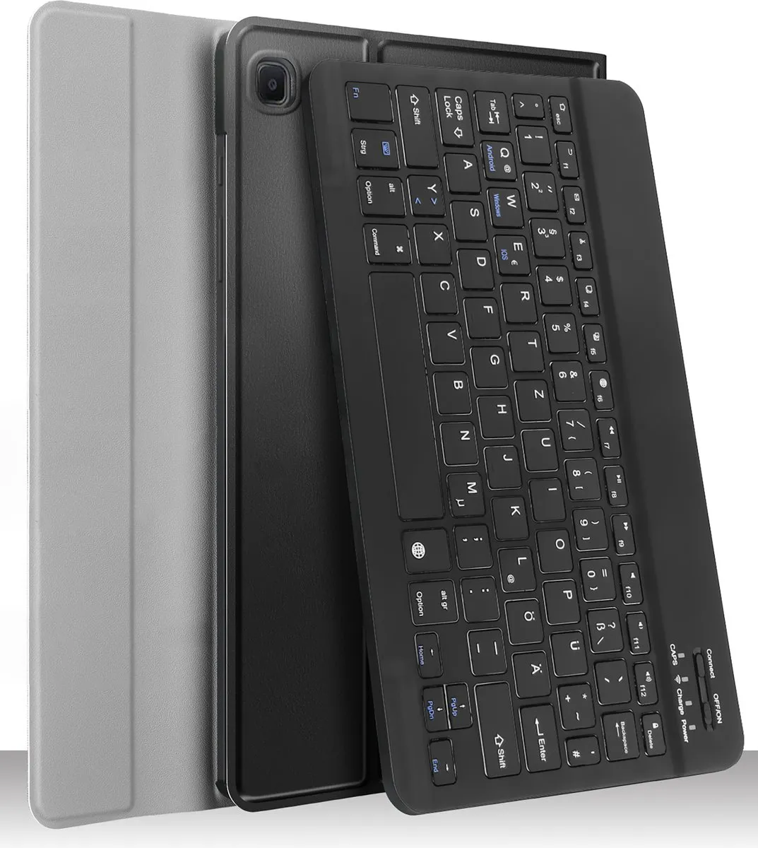 Just in Case Hoes met Toetsenbord Samsung Galaxy Tab S6 Lite - QWERTZ - Zwart