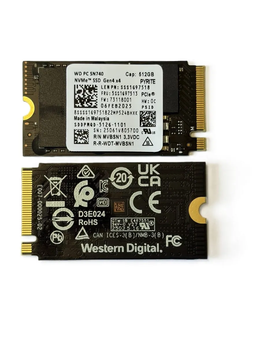 Western Digital SN740 512GB M.2 NVMe SSD - Incl. 2280 Adapter