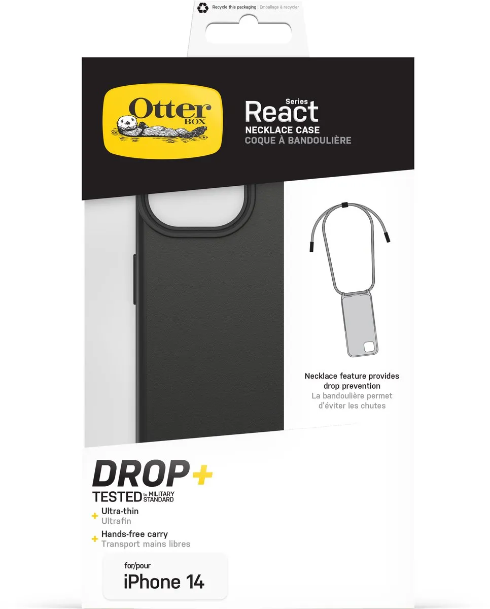 OtterBox React Necklace MagSafe iPhone 14 Hoesje - Zwart