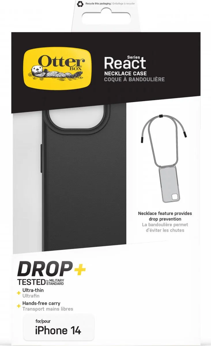 OtterBox React Necklace MagSafe iPhone 14 Hoesje - Zwart