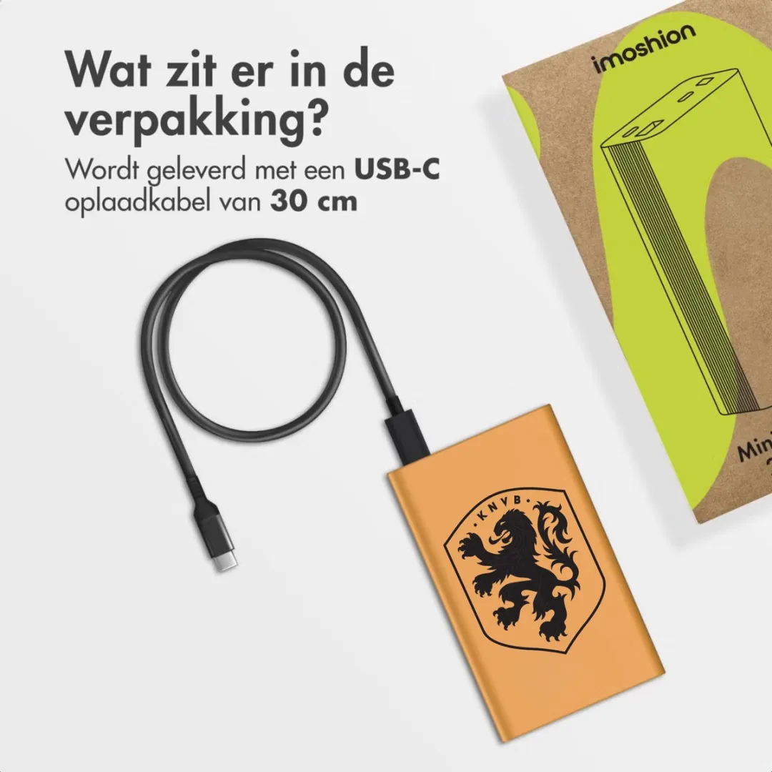 Imoshion Powerbank SH00098565 20.000mAh - 30W - 3x USB - KNVB Leeuw