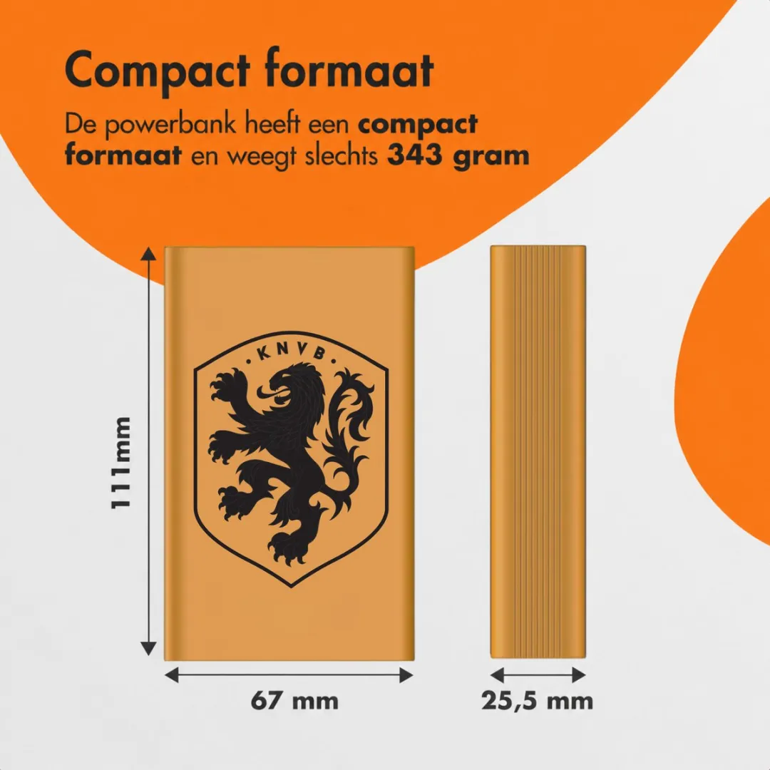 Imoshion Powerbank SH00098565 20.000mAh - 30W - 3x USB - KNVB Leeuw