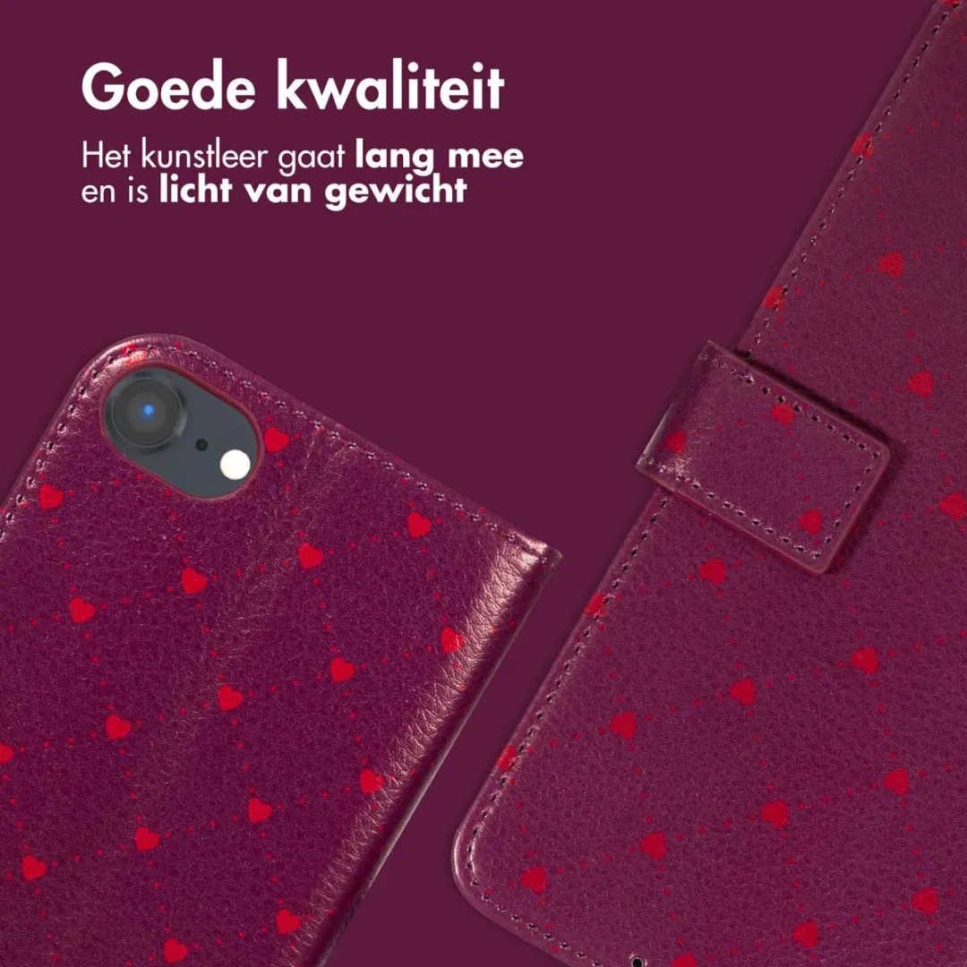 Imoshion Crush Check Hoesje - Apple iPhone 8/7/6s/6 - 3 Pasjes - Rood