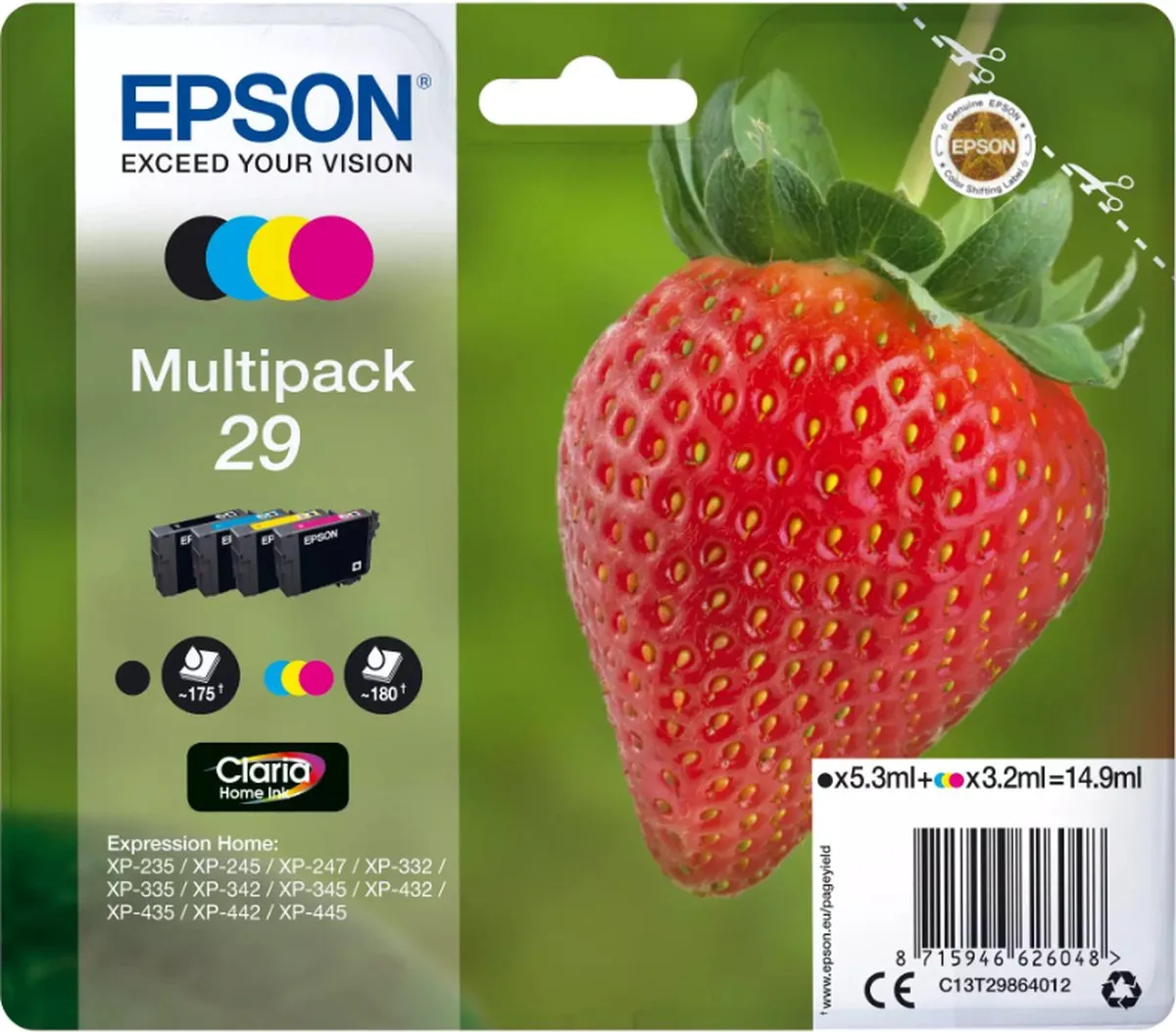 Epson T29 Multipak Inktcartridges - 2x Zwart 14.9ml